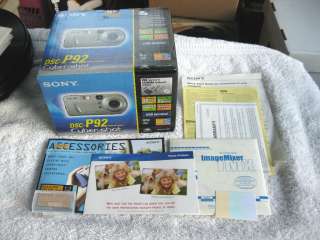 Sony DSC P92 Digital Still Camera Cyber Shot   OEM Box & Documents 
