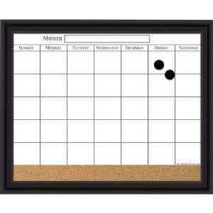  Dry Erase Calendar and Cork Board   18 x 22 Black Frame by Board 