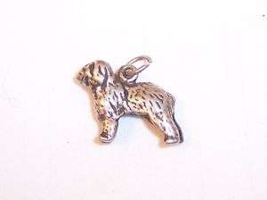 silver Old English Sheep dog jewelry charm pendant 3 D  