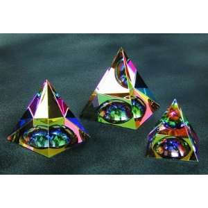    Rainbow Pyramid with Dome Crystal Ornament   Large