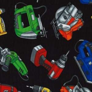 POWER TOOLS SANDERS SAWS DRILLS~ Cotton Quilt Fabric  