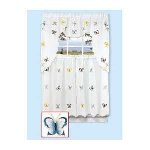  Butterfly Tier & Swag Curtain Set   60 x 36 Tiers