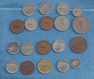 19 IRELAND COINS DIFFERENT YEARS AND VALUES  