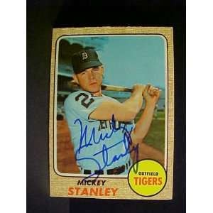  Mickey Stanley Detroit Tigers #129 1968 Topps Signed 