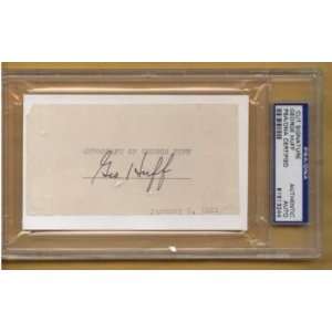 GEORGE HUFF Autographed/Signed Cut/Card PSA/DNA   Signed College Cards