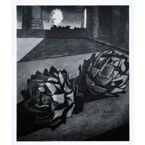 1941 Print Square Giorgio de Chirico Surrealism Train Artichoke Art 