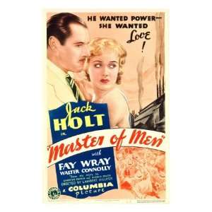  Master of Men, Jack Holt, Fay Wray on Midget Window Card 