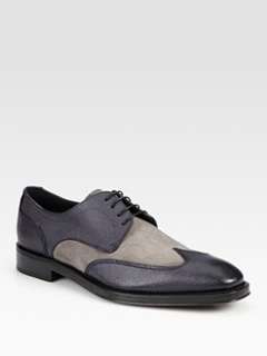 Salvatore Ferragamo   Alicante Suede and Leather Wingtips