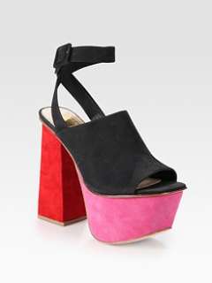 Dolce Vita   Gena Suede and Nubuck Leather Colorblock Platform Sandals