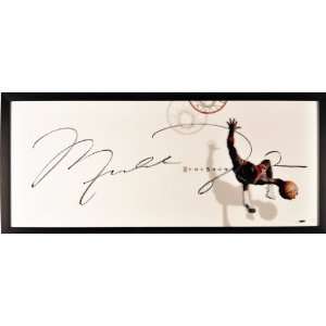 Michael Jordan Autographed Three Foot Custom Framed Signature UDA 