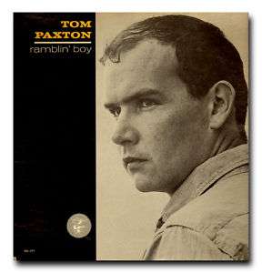 TOM PAXTON~RAMBLIN BOY~AUTOGRAPHED ELEKTRA FOLK LP FROM 1964  