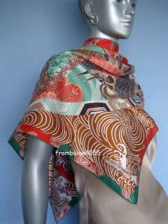   twill silk scarf EX LIBRIS EN KIMONOS foulard CARRE soie NEUF  
