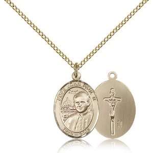 Gold Filled Pope John Paul II Medal Pendant 3/4 x 1/2 Inches 8234GF 