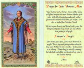 Saint Thomas More Scholar Martyr Holy Card Prayer  