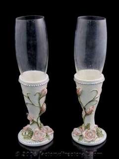 Rose Wedding Toasting Goblets / Glasses Roses  