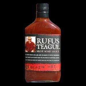 Rufus Teague, Award Winning   Blazin Hot BBQ Sauce, 16 Ounce Glass 