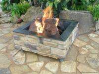 Square Natural Stone LP or NG Table top Fire Pit  