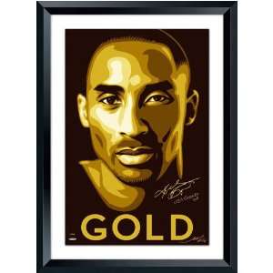 Kobe Bryant and Shepard Fairey Autographed Gold Lithograph Inscribed 