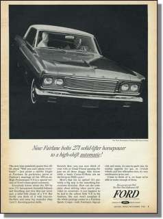 1965 Ford Fairlane 500 Sports Coupe Automobile Print Ad  