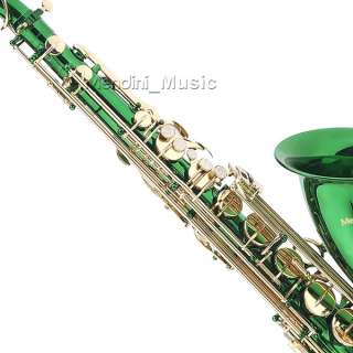 NEW STUDENT GREEN LACQUER TENOR SAXOPHONE SAX+$39 TUNER  