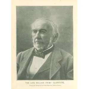    1898 Print English Leader William Ewart Gladstone 