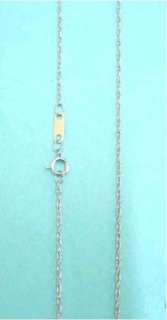 14K Solid White Gold Rope Chain With A Spring Ring Clasp.