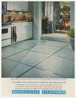 1968 Kentile Wedge Stone Vinyl Asbestos Floor Tile Ad  
