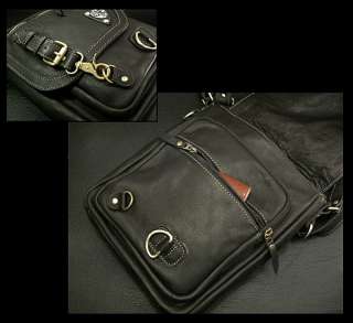 Black Leather Shoulder, messenger Bag / Men’s Leather Satchel with 