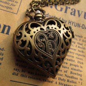 European HEART style Harry Potter pocket watch Necklace  