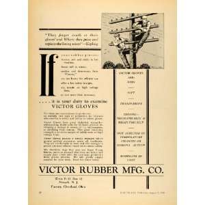   Ad Victor Rubber Mfg. Co. Gloves Electrical Pole   Original Print Ad