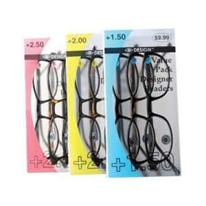   Designer Reading Glasses Plastic Frames 3 pack Carded Electronics