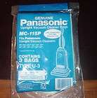 New 3 Genuine Panasonic PANASONIC MC 115P TYPE U3 VACUUM CLEANER BAGS