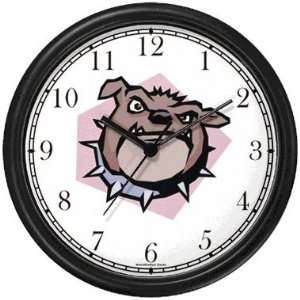  Bulldog with Spike Collar Cartoon Dog Wall Clock by 