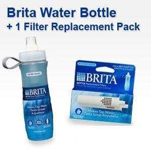 Brita Water Bottle + 1 Brita Filter Replacement Pack  