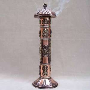 Tibetan cylinder incense and rope INCENSE BURNER, 29cm  