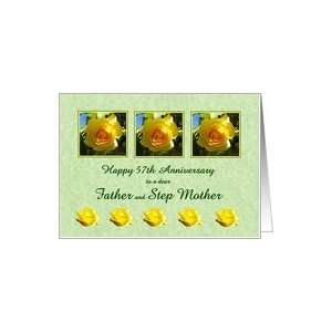  Happy 57th Anniversary Father and Step Mother   Yellow Rose Flowers 