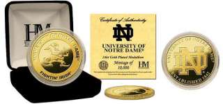 University Of Notre Dame Fighting Irish 24KT Gold Coin  