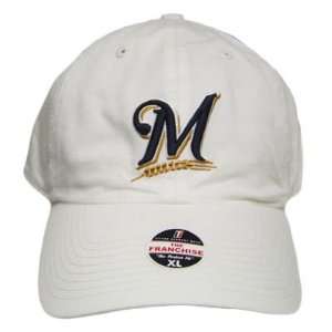   MILWAUKEE BREWERS WHITE FRANCHISE HAT CAP X LARGE: Sports & Outdoors