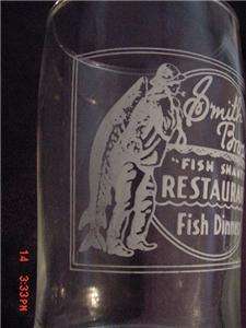 vintage, SMITH BROTHERS FISH SHANTY,FISH DINNERS RESTAURANT GLASS 