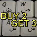 ARABIC TRANSPARENT KEYBOARD STICKERS WITH BLACK LETTERS  