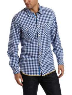  Arnold Zimberg Mens Checkered Plaid Woven Shirt Clothing