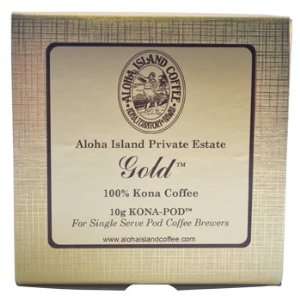 Aloha Island 100% Kona Gold Coffee Pods 24ct  Kitchen 