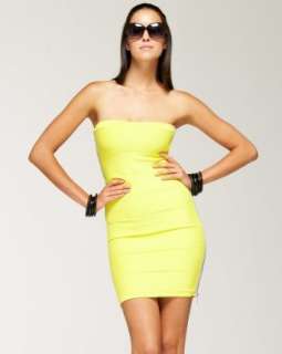  bebe Side Zip Strapless Banded Dress: Clothing