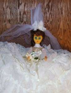 Large Vinyl Doll in Wedding Dress All Original in Box  