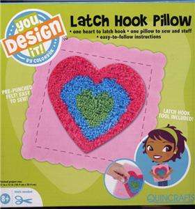 NIB Colorbok You Design it Latch Hook Heart Pillow Kit 765468593340 
