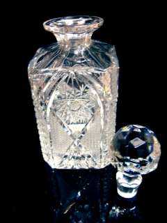 Vintage 1970s Crystal Decanter, Bottle for Whiskey/Vodka/Cognac 
