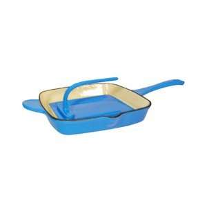   France Blue Square Grill Pan and Press, on Sale