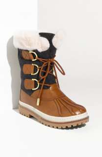 Tory Burch Flannel & Leather Duck Boot  