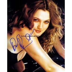  Drew Barrymore Hot Black Bra Autographed Signed reprint 