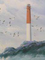   Jones Signed Listed Oil Painting Seascape Coast Lighthouse  